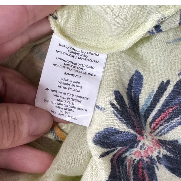 O'Neill Dress Beach Dress Textured Crepe Yellow Floral Straps Drawstring Waist - Picture 10 of 13